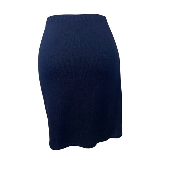 St. John Womens Black Knit Button Detail Wrap Style Skirt Size 6 USA - Picture 3 of 7